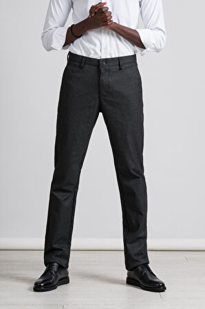 Perpant Armürlü Bitik Desenli Regular Fit Kışlık Kumaş Pantolon