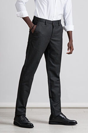 Perpant Armürlü Bitik Desenli Regular Fit Kışlık Kumaş Pantolon