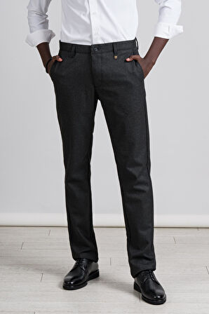 Perpant Armürlü Bitik Desenli Regular Fit Kışlık Kumaş Pantolon