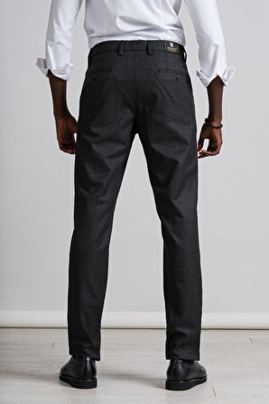 Perpant Armürlü Bitik Desenli Regular Fit Kışlık Kumaş Pantolon