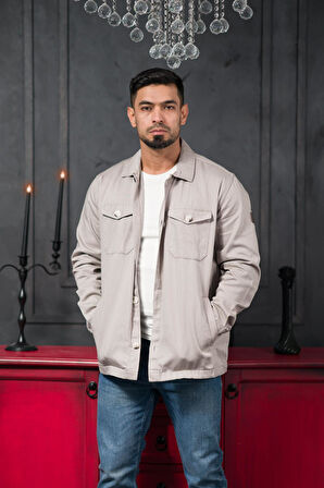 Advante Rahat Kalıp Kapak ve Yan Cepli Astarsız Kanvas Baharlık Gömlek