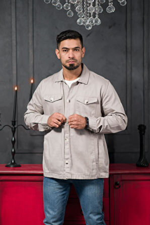 Advante Rahat Kalıp Kapak ve Yan Cepli Astarsız Kanvas Baharlık Gömlek