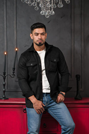 Advante Slimfit Çift Kapak Cepli Astarsız Kaşe Gömlek