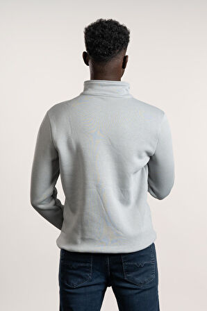 FBI Fermuarlı Dik Yaka 3 İplik İçi Şardonlu Slimfit Sweatshirt