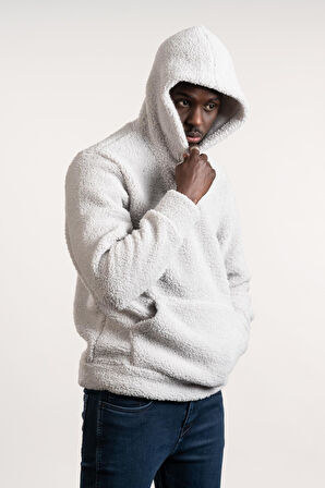 FBI Kapşonlu Kanguru Cepli Slimfit Peluş Sweatshirt