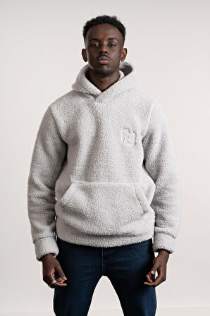 FBI Kapşonlu Kanguru Cepli Slimfit Peluş Sweatshirt