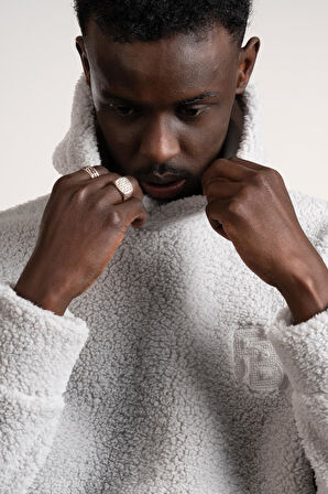 FBI Kapşonlu Kanguru Cepli Slimfit Peluş Sweatshirt