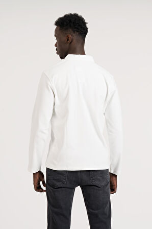 Gömlek Yaka Hafif Armürlü Slimfit Uzun Kol Sweatshirt