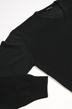 Woolen World V Yaka Battal (Büyük Boy) Yünlü Triko Kazak 