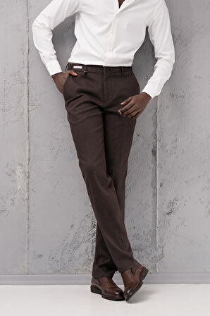 Ecer Regular Fit Düz Kalın Kışlık Gabardin Yan Cepli Pantolon