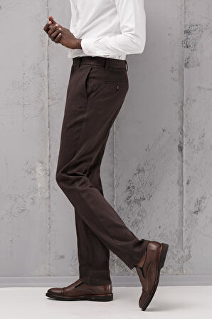 Ecer Regular Fit Düz Kalın Kışlık Gabardin Yan Cepli Pantolon
