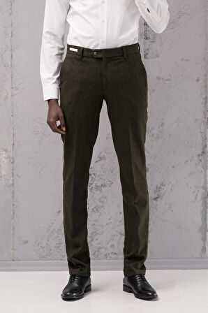 Ecer Regular Fit Düz Kalın Kışlık Gabardin Yan Cepli Pantolon