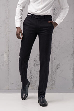 Ecer Regular Fit Düz Kalın Kışlık Gabardin Yan Cepli Pantolon