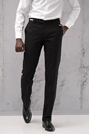 Ecer Regular Fit Düz Kalın Kışlık Gabardin Yan Cepli Pantolon