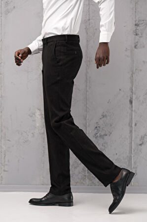 Ecer Regular Fit Düz Kalın Kışlık Gabardin Yan Cepli Pantolon