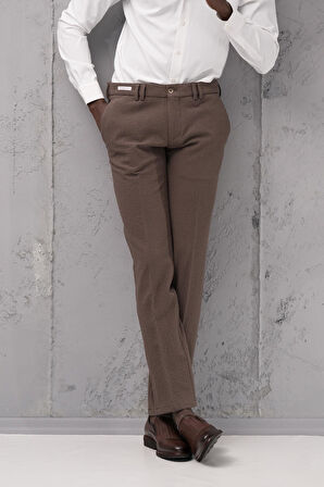 Ecer Regular Fit Yan Cepli Kışlık Gofre Kumaş Pantolon