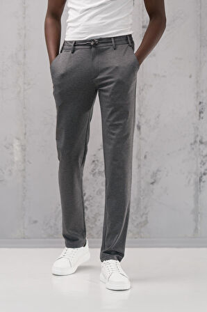 Beli Lastikli ve İplikli Rayon Kumaş Regular Fit Likralı Jogger Pantolon