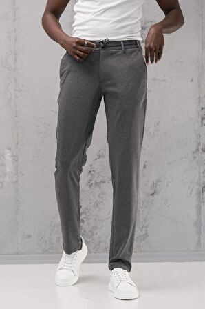 Beli Lastikli ve İplikli Rayon Kumaş Regular Fit Likralı Jogger Pantolon