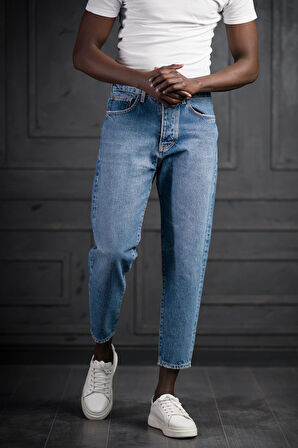 FBI Pamuklu Taş Yıkama Boyfriend (Mom Jean) Kot Pantolon