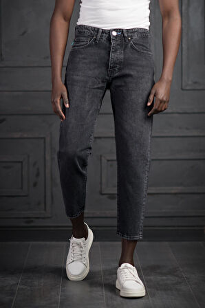 FBI Pamuklu Taş Yıkama Boyfriend (Mom Jean) Kot Pantolon