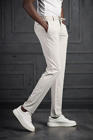 Beli Lastikli Ve İplikli Likralı Yazlık İnce Paraşüt Kumaş Jogger Pantolon 