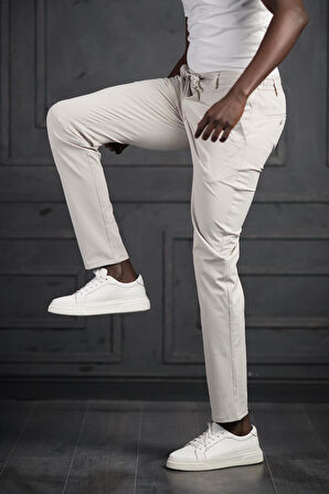 Beli Lastikli Ve İplikli Likralı Yazlık İnce Paraşüt Kumaş Jogger Pantolon 