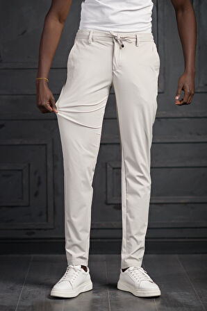 Beli Lastikli Ve İplikli Likralı Yazlık İnce Paraşüt Kumaş Jogger Pantolon 