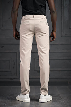 Beli Lastikli Ve İplikli Likralı Slimfit Yazlık Kumaş Jogger Pantolon 