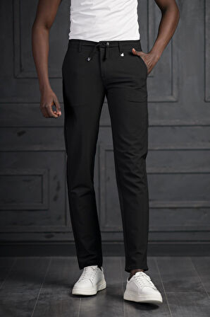 Slimfit Beli Lastikli Ve İplikli Likralı Gofre Kumaş Jogger Pantolon 
