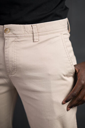 Slimfit Küçük Armürlü Yazlık Pamuklu Gabardin  Pantolon 