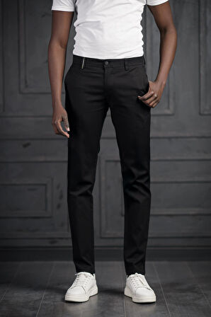 Slimfit Küçük Armürlü Yazlık Pamuklu Gabardin  Pantolon 