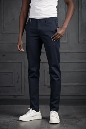 Slimfit Küçük Armürlü Yazlık Pamuklu Gabardin  Pantolon 