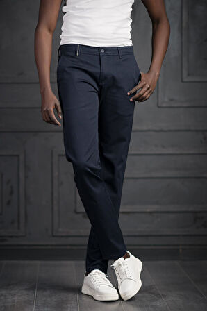 Slimfit Küçük Armürlü Yazlık Pamuklu Gabardin  Pantolon 