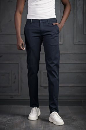 Slimfit Küçük Armürlü Yazlık Pamuklu Gabardin  Pantolon 