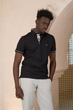 Paul Martin Regular Fit Yaka Garnili Pamuklu Polo Yaka T-shirt