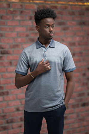 Advante Regular Fit Likralı Pano Desenli Polo Yaka T-shirt