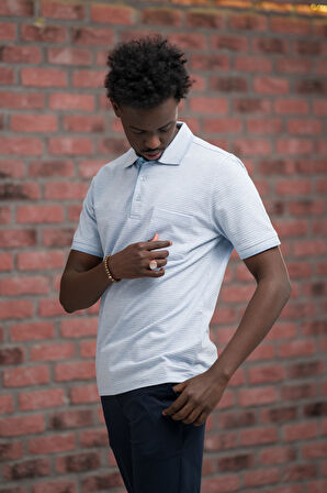 Advante Rahat Kesim Örme Dokumalı Cepli Polo Yaka T-shirt
