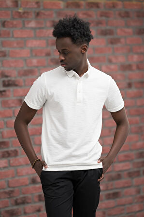 Advante Regular Fit Likralı Kendinden Desenli Polo Yaka T-shirt