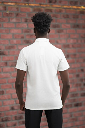Advante Regular Fit Likralı Kendinden Desenli Polo Yaka T-shirt