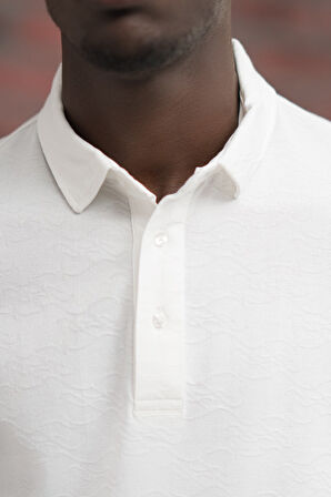 Advante Regular Fit Likralı Kendinden Desenli Polo Yaka T-shirt