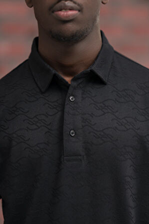 Advante Regular Fit Likralı Kendinden Desenli Polo Yaka T-shirt