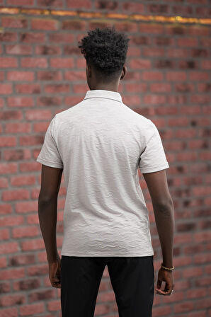 Advante Regular Fit Likralı Kendinden Desenli Polo Yaka T-shirt