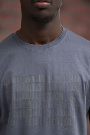 Slim Fit Pamuklu Önü Baskılı Sıfır Yaka T-Shirt