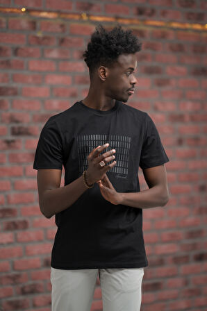 Slim Fit Pamuklu Önü Baskılı Sıfır Yaka T-Shirt