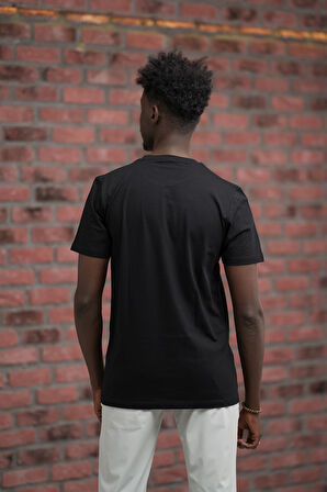 Slim Fit Pamuklu Önü Baskılı Sıfır Yaka T-Shirt