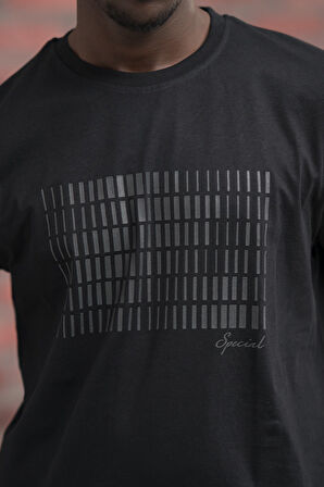 Slim Fit Pamuklu Önü Baskılı Sıfır Yaka T-Shirt