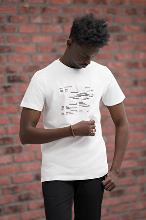 Slim Fit Sıfır Yaka Baskılı Pamuklu T-Shirt