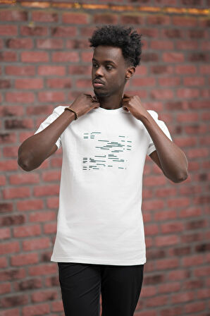 Slim Fit Sıfır Yaka Baskılı Pamuklu T-Shirt