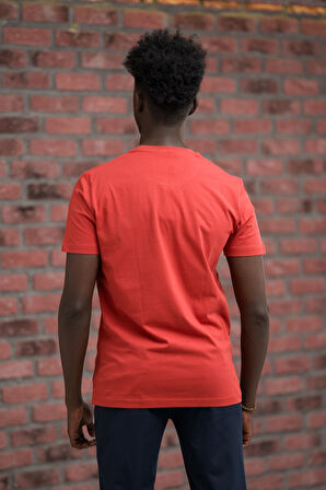 Slim Fit Pamuklu Önü Baskılı Sıfır Yaka T-Shirt
