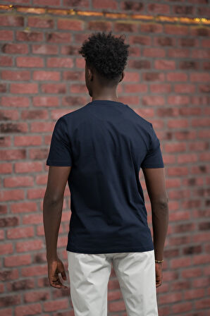 Slim Fit Pamuklu Önü Baskılı Sıfır Yaka T-Shirt